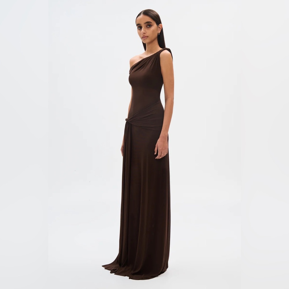 NEW: MISHA 'SISAL' MESH DRESS - US M - ESPRESSO - Picture 4 of 9